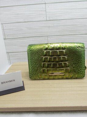 Brahmin Melbourne Collection Cacti Green Small Minuette Crossbody Bag